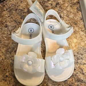 Cat & Jack Cream Kids Sandals with Floral Accent